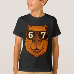 Funny Capybara Sungles 67 Six Seven Meme  T-Shirt