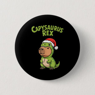 Funny Capybara T-rex Costume Christmas Kids Boys 6 Cm Round Badge