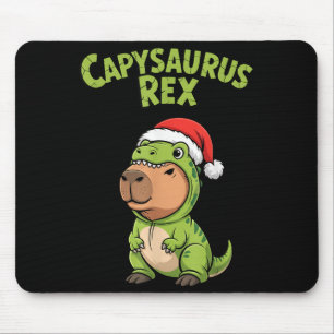 Funny Capybara T-rex Costume Christmas Kids Boys Mouse Pad