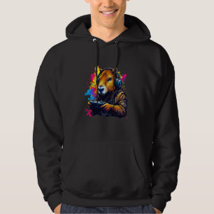 Funny Capybara Tee Gamepad Headphones Video Games 