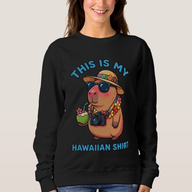 Funny Capybara Tourist Hawaiian Vacation Summer Al Sweatshirt (Front)