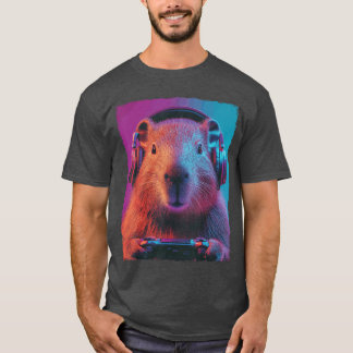 Funny Capybara Video Games girl T-Shirt