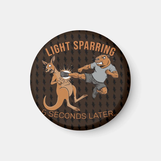 Funny Capybara vs Kangaroo Light Sparring MMA Meme Magnet (Front)