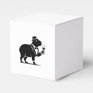 Funny Capybara Wineglass Minimalist Modern Favour Box