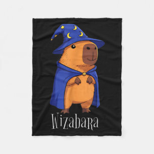 Funny Capybara Wizard Costume Wizabara Graphic Kid Fleece Blanket