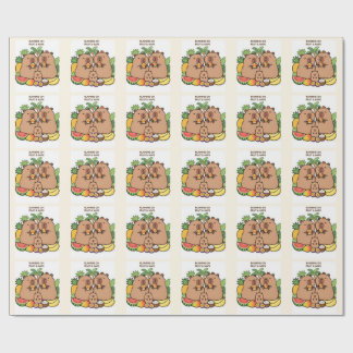 Funny Capybara Wrapping Paper – Fruit & Naps