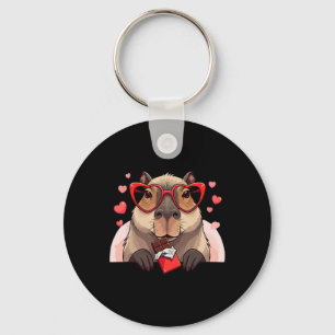 Funny Capybyra Heart Chocolate Valentine Womens Me Key Ring