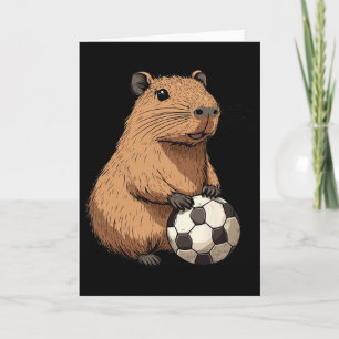 Funny Capybyra Soccer Card