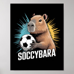 Funny Capyra Soccer Fan Cute Animal Sports Lover H Poster