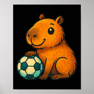 Funny Capyra Soccer Poster