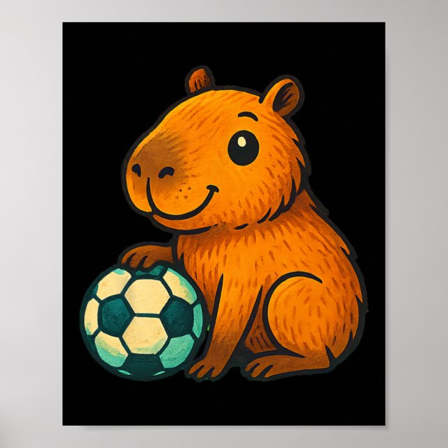 Funny Capyra Soccer  Poster (Front)