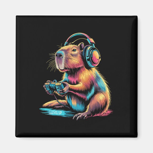 Funny Capyra Video Gamer Capyra  Magnet (Front)