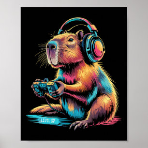 Funny Capyra Video Gamer Capyra  Poster