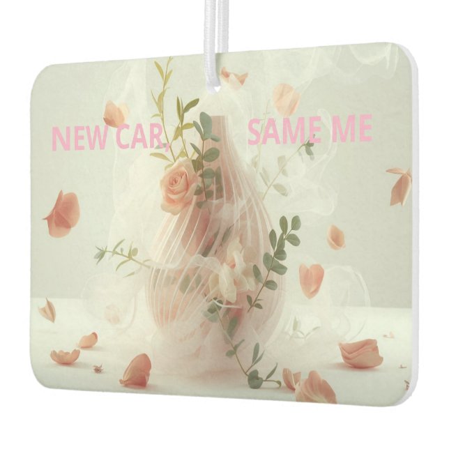 Funny Car Air Freshener – NEW CAR, SAME ME (Left)
