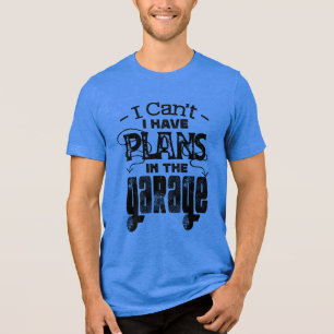 Funny Car Bike Mechanic Garage Plan Vintage Custom Tri-Blend Shirt