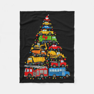 Funny Car Christmas Tree Xmas Light Boys Kids Todd Fleece Blanket