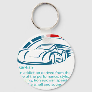Funny Car Guy Gift - CARCAINE Definition Love Of C Key Ring