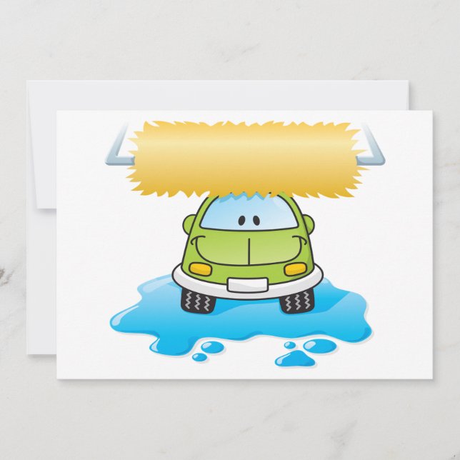 Funny Car In A Car Wash Invitations (Front)