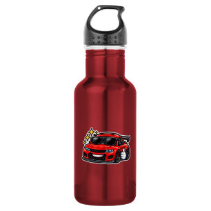 Funny Car Lover Red Car Steel Water Bottle