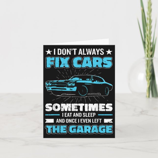 Funny Car Mechanic Design For Men Automobile Mecha Card (Front)