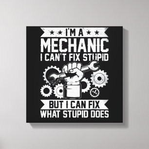 Funny Car Mechanic Engineer Men Women Kids Auto Me Canvas Print