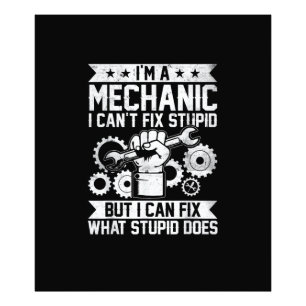 Funny Car Mechanic Engineer Men Women Kids Auto Me Photo Print