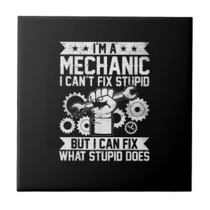 Funny Car Mechanic Engineer Men Women Kids Auto Me Tile