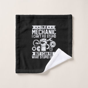 Funny Car Mechanic Engineer Men Women Kids Auto Me Wash Cloth