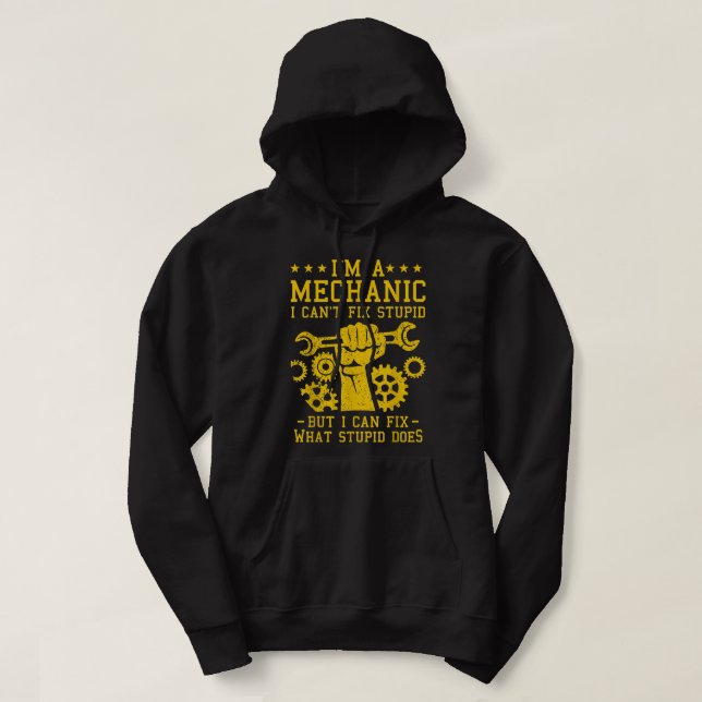 Funny Car Mechanic Men Women Kids Best Auto Mechan Hoodie (Design Front)