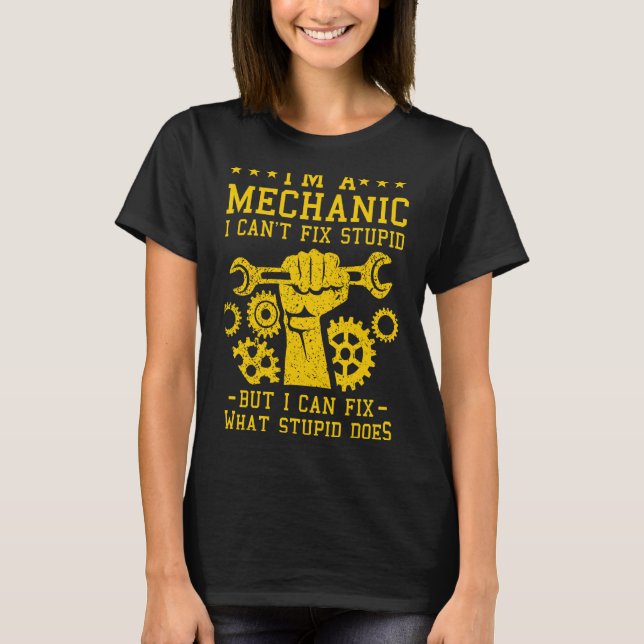 Funny Car Mechanic Men Women Kids Best Auto Mechan T-Shirt (Front)