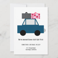 Funny Car New Home Moving Flat Announcement Card