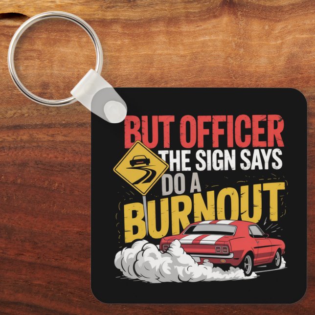 Funny Car Racing Burnout Drag Racing Muscle Car  Key Ring (Front)