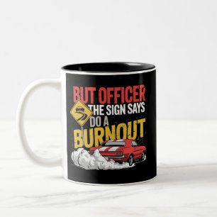 Funny Car Racing Burnout Drag Racing Muscle Car Two-Tone Coffee Mug