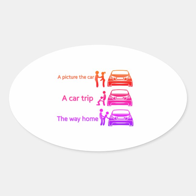 Funny Car Ride Sign Oval Sticker (Front)