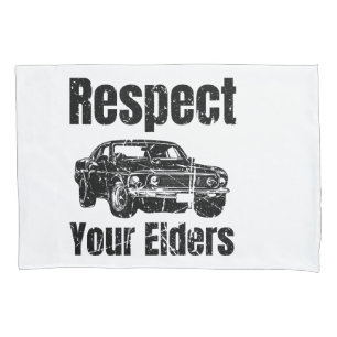 Funny Car - Vintage Respect Your Elders Classic Mu Pillowcase