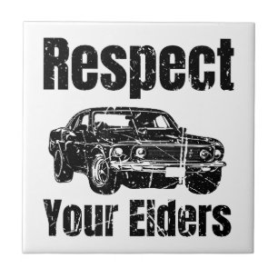 Funny Car - Vintage Respect Your Elders Classic Mu Tile