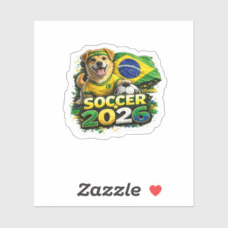 🇧🇷🐶 Funny Caramelo Vira Lata Soccer Sticker