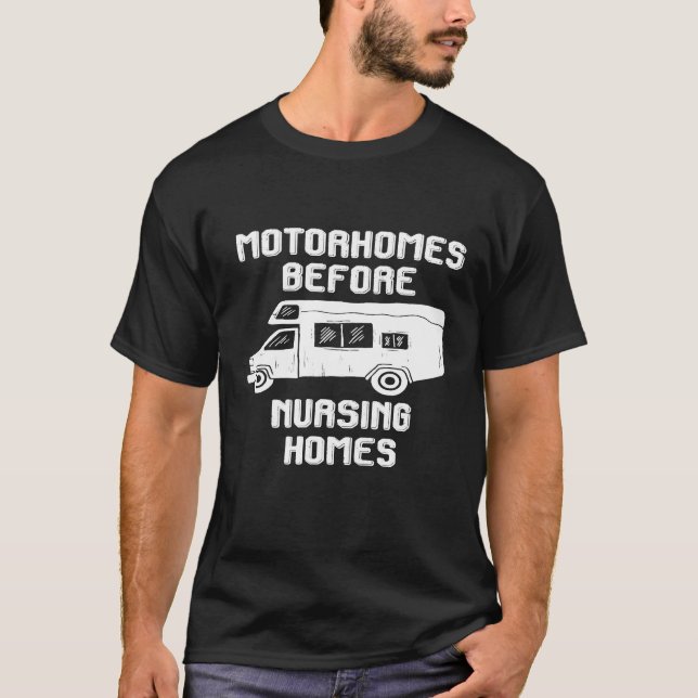 Funny Caravan Camper Rv Pilot Camp Camping T-Shirt (Front)