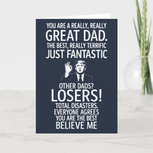 Funny Card for Dad from Daughter, Son, Kids on Fat