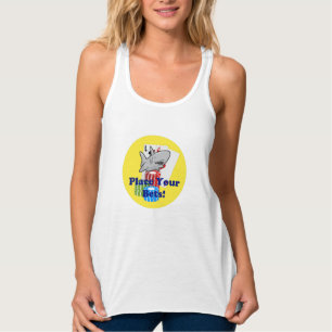 Funny Card Shark Gambling Cartoon with Poker Chips Singlet