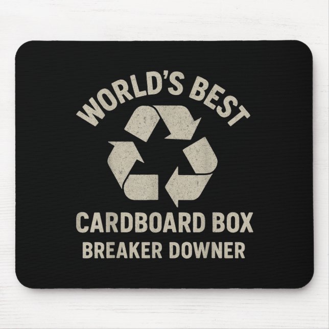 Funny Cardboard Box Breaker Downer Sarcastic Retro Mouse Pad (Front)