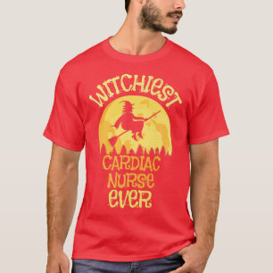 Funny Cardiac Arrest Nurse Witch Halloween Humour T-Shirt