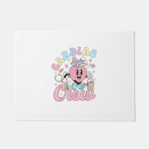 Funny Cardiac Crew Easter Day CVICU Nurse Cardiolo Doormat