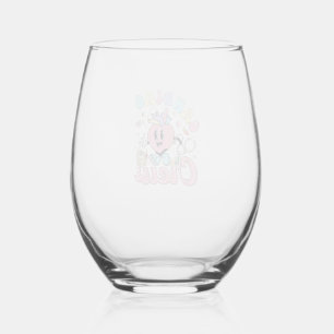 Funny Cardiac Crew Easter Day CVICU Nurse Cardiolo Stemless Wine Glass
