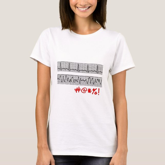 Funny Cardiac Rhythm Strip Gifts T-Shirt (Front)