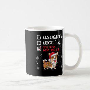 Funny Cardigan Welsh Corgi Dog Christmas Naughty N Coffee Mug