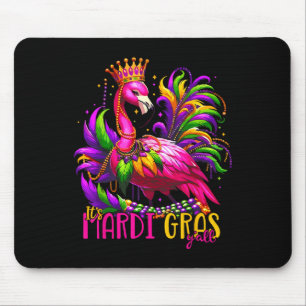 Funny Carnival Party Gift Idea Flamingo Mardi Gras Mouse Pad