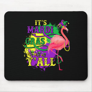 Funny Carnival Party Gift Idea Flamingo Mardi Gras Mouse Pad