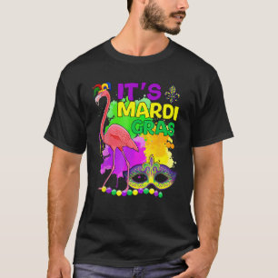 Funny Carnival Party Gift Idea Flamingo Mardi Gras T-Shirt