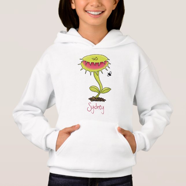 Funny carnivorous Venus fly trap plant cartoon (Front)